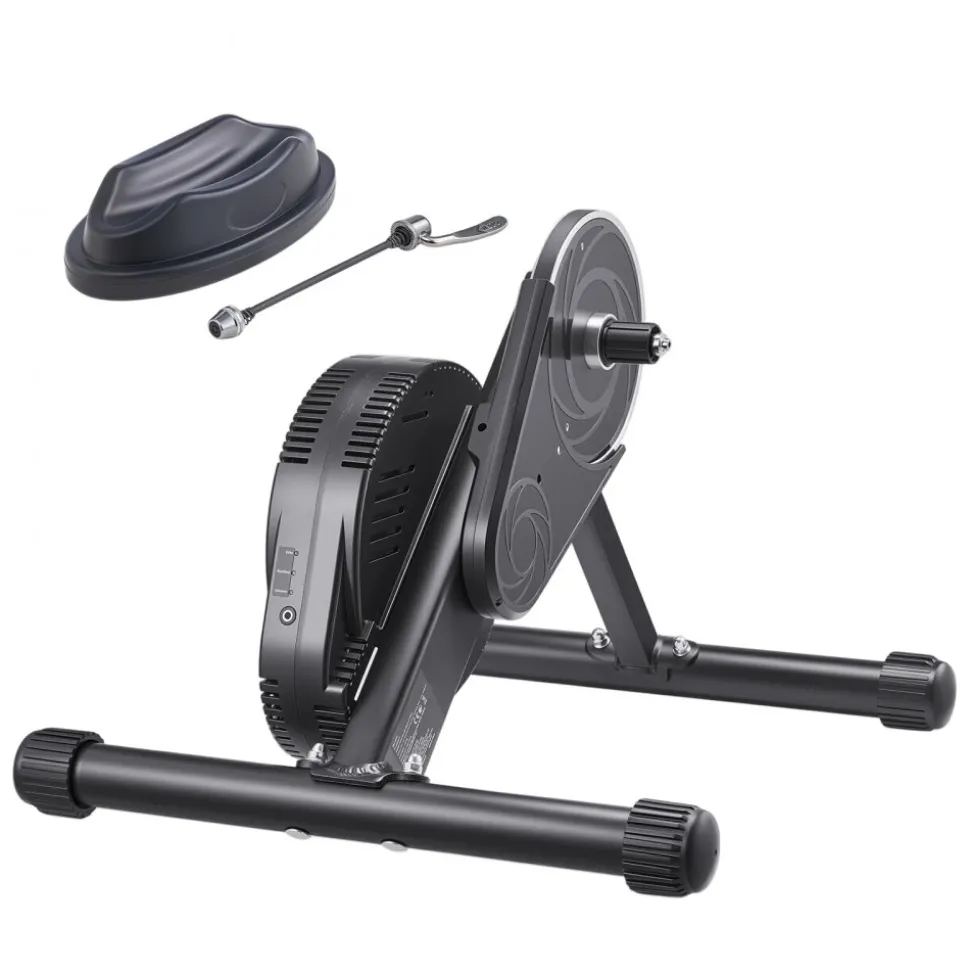 VEVOR Bike Trainer, 1-13 Level, 26-29 in & 700C Wheels, Smart Bicycle Stationary Stand for Indoor Exercise Riding with Front Wheel Riser Block, Fits Road and Mountain Bikes, Compatible with Zwift App