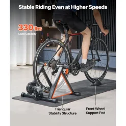 VEVOR Bike Trainer, 6 Level Resistance, 26-29 in & 700C Wheels, Foldable Magnetic Bicycle Stationary Stand for Indoor Exercise Riding with Quick Release Skewer & Front Wheel Riser Block for Road Bikes