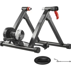 VEVOR Bike Trainer, 6 Level Resistance, 26-29 in & 700C Wheels, Foldable Magnetic Bicycle Stationary Stand for Indoor Exercise Riding with Quick Release Skewer & Front Wheel Riser Block for Road Bikes