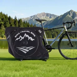 VEVOR Bike Travel Bag, Road Bike Bag Road Bicycle Storage Carry with TSA Lock & Dual Zipper, Black Bicycle Case Wheelbase 37-42 in for Air Travel, Outdoor Use, Airplane, Car, Train, Subway Transport