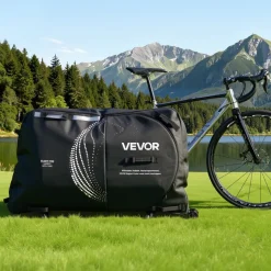 VEVOR Bike Travel Bag, Transport Universal Bicycle Storage Case Bag with TSA Lock, Support Plates, Protection and Fork Mount Stabilisation, Bicycle Case Max. Wheelbase 51 in for Airplane, Outdoor Use