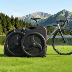 VEVOR Bike Travel Case, Bicycle Travel Bag with EVA Hard Shell, Quick-Release Buckle, Dual Zipper, TSA Lock and Wheels, Black Bicycle Case for Airplane, Easy Transportation Bag for 700C Road Bike