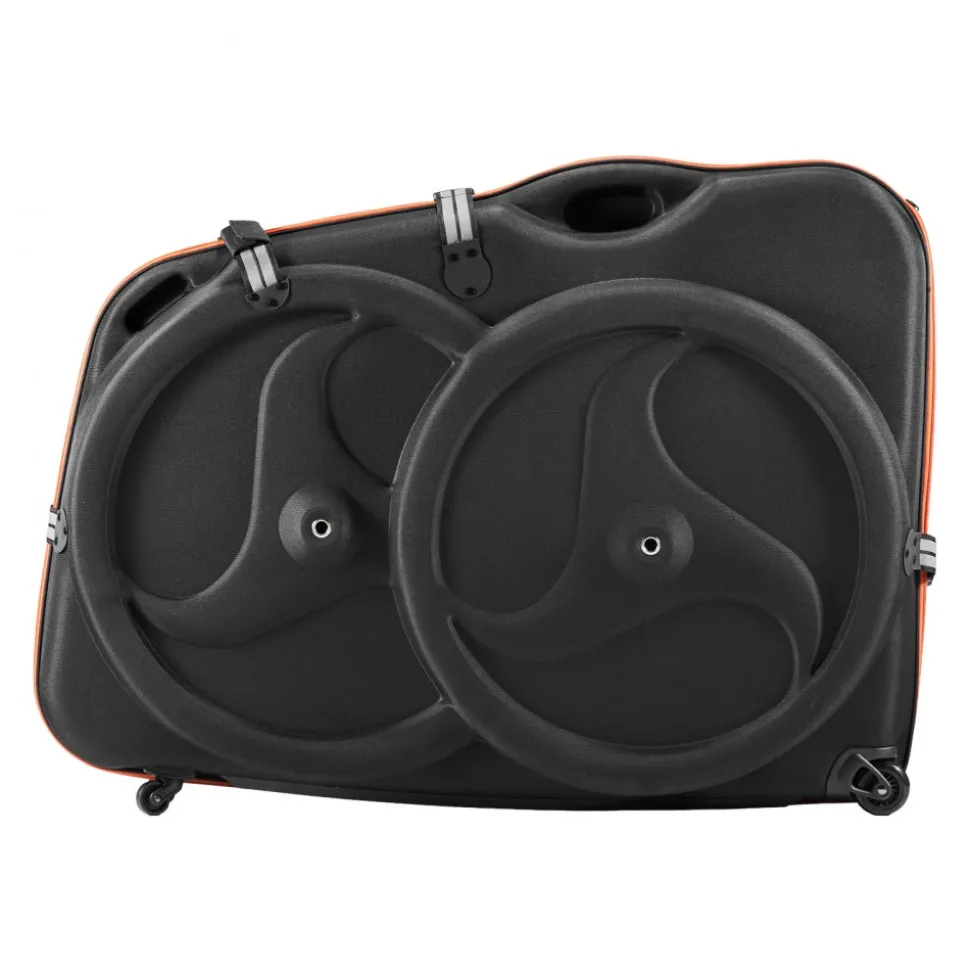 VEVOR Bike Travel Case, Bicycle Travel Bag with EVA Hard Shell, Quick-Release Buckle, Dual Zipper, TSA Lock and Wheels, Black Bicycle Case for Airplane, Easy Transportation Bag for 700C Road Bike