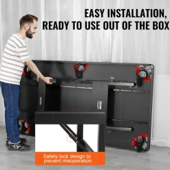 VEVOR Billiards Table, 6.3 ft Pool Table, Portable Foldable Space-Saving Table, Billiard Table Set Includes Balls, Cues, Chalks and Brush, Black with Red Cloth, Perfect for Family Game Room Kid Adult
