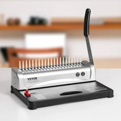 VEVOR Binding Machine, Comb Binding Machine 21-Holes Binding 450 Sheets, Book Binder Machine with 100 PCS 3/8'' Comb Binding Spines, for Letter Size, A4, A5