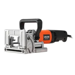 VEVOR Biscuit Plate Joiner, 5.9A, Plate Joiner Tool Kit with 11,600 RPM 760W Motor, 45-Degree Locating Notch, Carbide Tipped Blade, Wood Biscuits, Dust Bag, Adjustable Angle & Depth, for Woodworking