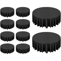 VEVOR Black Round Tablecloths 10 Pack, 120 Inches in Diameter, Stain- & Wrinkle- Resistant, Machine Washable Table Clothes, Polyester Fabric Table Covers for Wedding, Party, Banquet, Formal Events