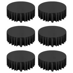 VEVOR Black Round Tablecloths 6 Pack, 120 Inches in Diameter, Stain- & Wrinkle- Resistant, Machine Washable Table Clothes, Polyester Fabric Table Covers for Wedding, Party, Banquet, Formal Events