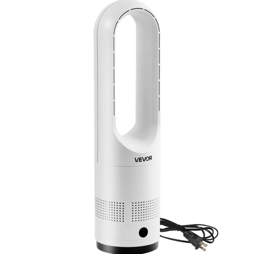 VEVOR Bladeless Tower Fan, 80° Oscillating Standing Fan, 8 Speeds & 9-Hour Timer, 15.42 ft High Velocity Floor Air Circulator, Powerful Airflow with Remote for Bedroom, Living Room, Home, Office,White