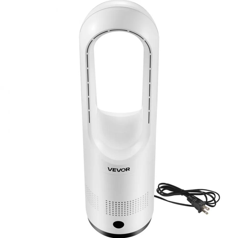 VEVOR Bladeless Tower Fan, 80° Oscillating Standing Fan, 8 Speeds & 9-Hour Timer, 15.42 ft High Velocity Floor Air Circulator, Powerful Airflow with Remote for Bedroom, Living Room, Home, Office,White