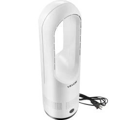 VEVOR Bladeless Tower Fan, 80° Oscillating Standing Fan, 8 Speeds & 9-Hour Timer, 15.42 ft High Velocity Floor Air Circulator, Powerful Airflow with Remote for Bedroom, Living Room, Home, Office,White