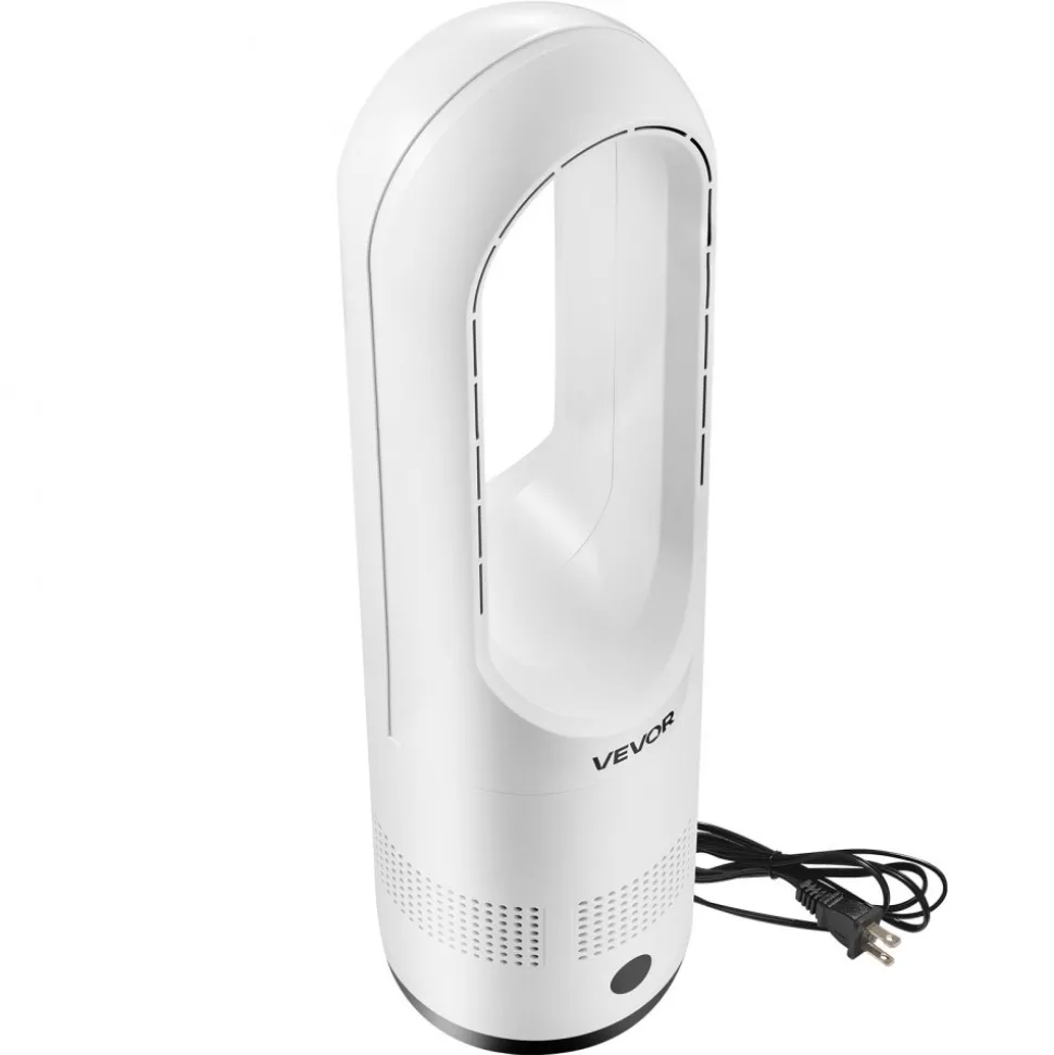 VEVOR Bladeless Tower Fan, 80° Oscillating Standing Fan, 8 Speeds & 9-Hour Timer, 15.42 ft High Velocity Floor Air Circulator, Powerful Airflow with Remote for Bedroom, Living Room, Home, Office,White