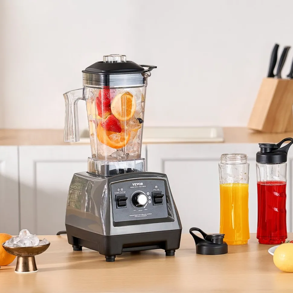 VEVOR Blender for Smoothies, 85 oz 1400W, Professional Blender with Powerful Motor, Multi-Functional Food Processing Blender with 2 Cups for Smoothie/Milkshake/Juice, Fits for Kitchen