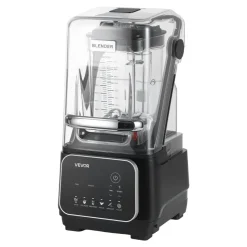 VEVOR Blender, 68 oz Professional Countertop Blenders with Shield, 2200W 26000RPM Kitchen Food Processor Combo, Self-Cleaning, Speed Adjustable, 6 Preset Menu for Smoothies, Ice Crushing, Puree, Black