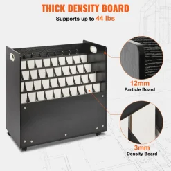VEVOR Blueprint Storage Rack, 50 Slots Mobile Blueprint Storage Cabinet, Wooden Roll File Organizer Cart for Construction Plan Map Poster Architectural, Blueprint File Holder for Home, Office, School