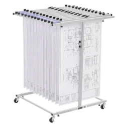 VEVOR Blueprint Storage Rack, Steel, Mobile Adjustable Blueprint Holder, Vertical Drawing Rack with Wheels, File Storage Organizer Stand, for Construction Plans Posters Home Office, Without Clamps