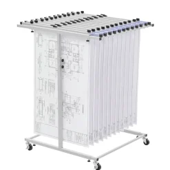 VEVOR Blueprint Storage Rack, Steel, Mobile Adjustable Blueprint Holder, Vertical Drawing Rack with Wheels, File Storage Organizer Stand, for Construction Plans Posters Home Office, Without Clamps