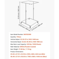 VEVOR Blueprint Storage Rack, Steel, Mobile Adjustable Blueprint Holder, Vertical Drawing Rack with Wheels, File Storage Organizer Stand, for Construction Plans Posters Home Office, Without Clamps