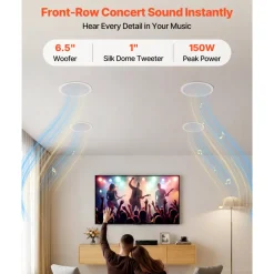 VEVOR Bluetooth Ceiling Speakers, 6.5