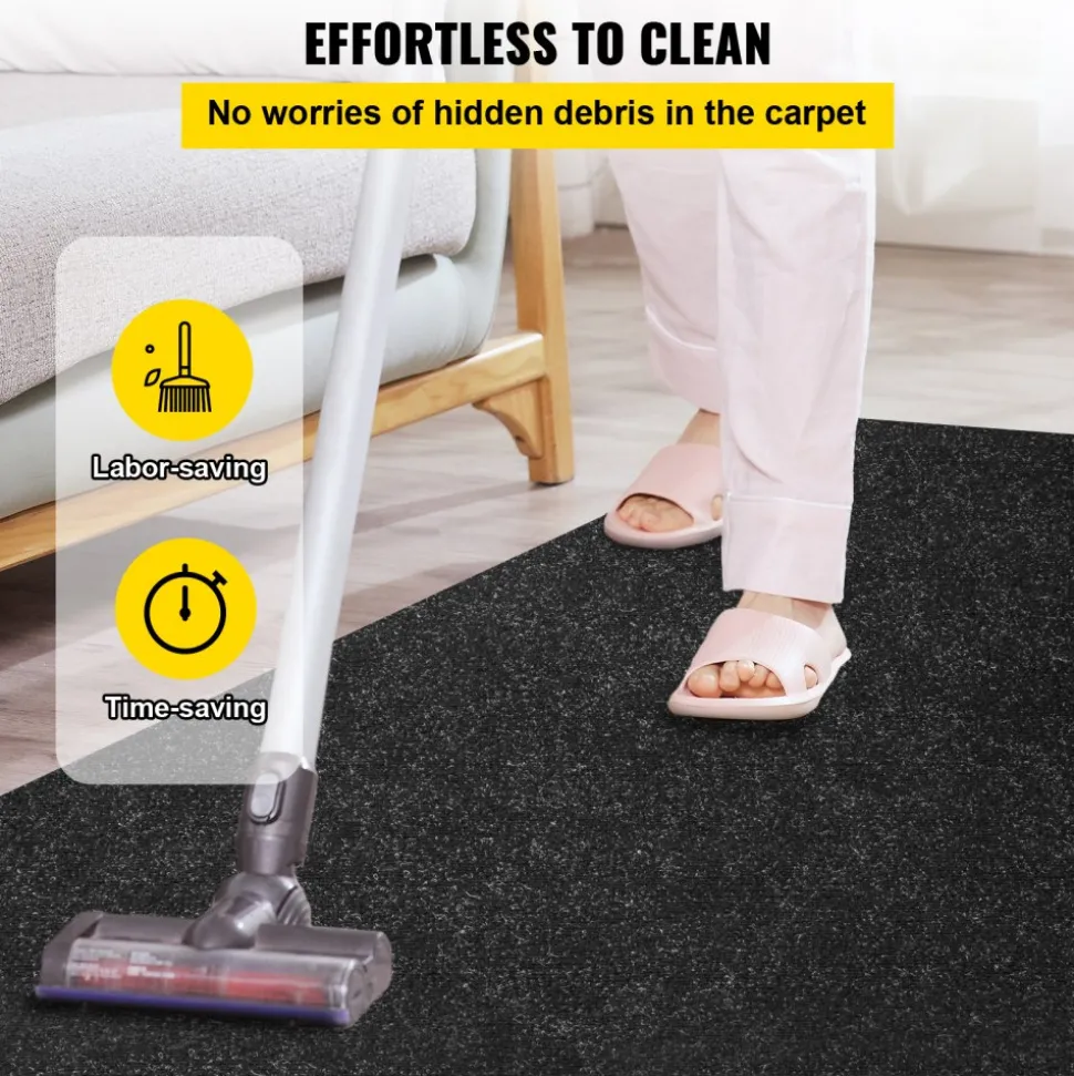VEVOR Boat Carpet, 6 ft x 29.5 ft Marine Carpet for Boats, Waterproof Black Indoor Outdoor Carpet with Marine Backing Anti-Slide Marine Grade Boat Carpet Cuttable Easy to Clean Patio Rugs Deck Rug