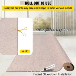 VEVOR Boat Carpet, 6 ft x 23 ft Marine Carpet for Boats, Waterproof Light Brown Carpet with Marine Backing Anti-Slide Marine Grade Boat Carpet Cuttable Easy to Clean Patio Rugs Deck Rug