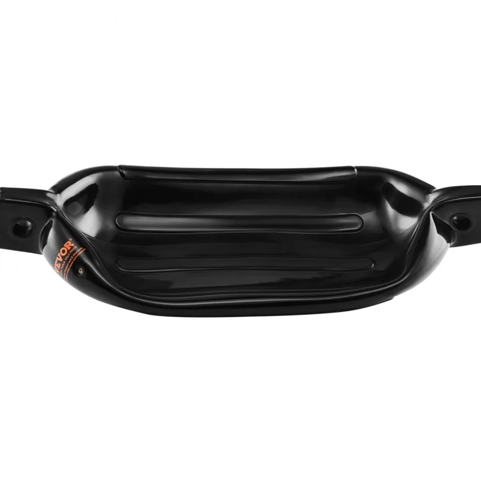 VEVOR Boat Fenders, 8.5" x 26" Boat Bumpers for Docking, Inflatable Ribbed Fender with Center Holes, Marine Boat Dock Fender Bumper with Air Pump, 4 Needles and 4 Ropes and Storage Bag, Black