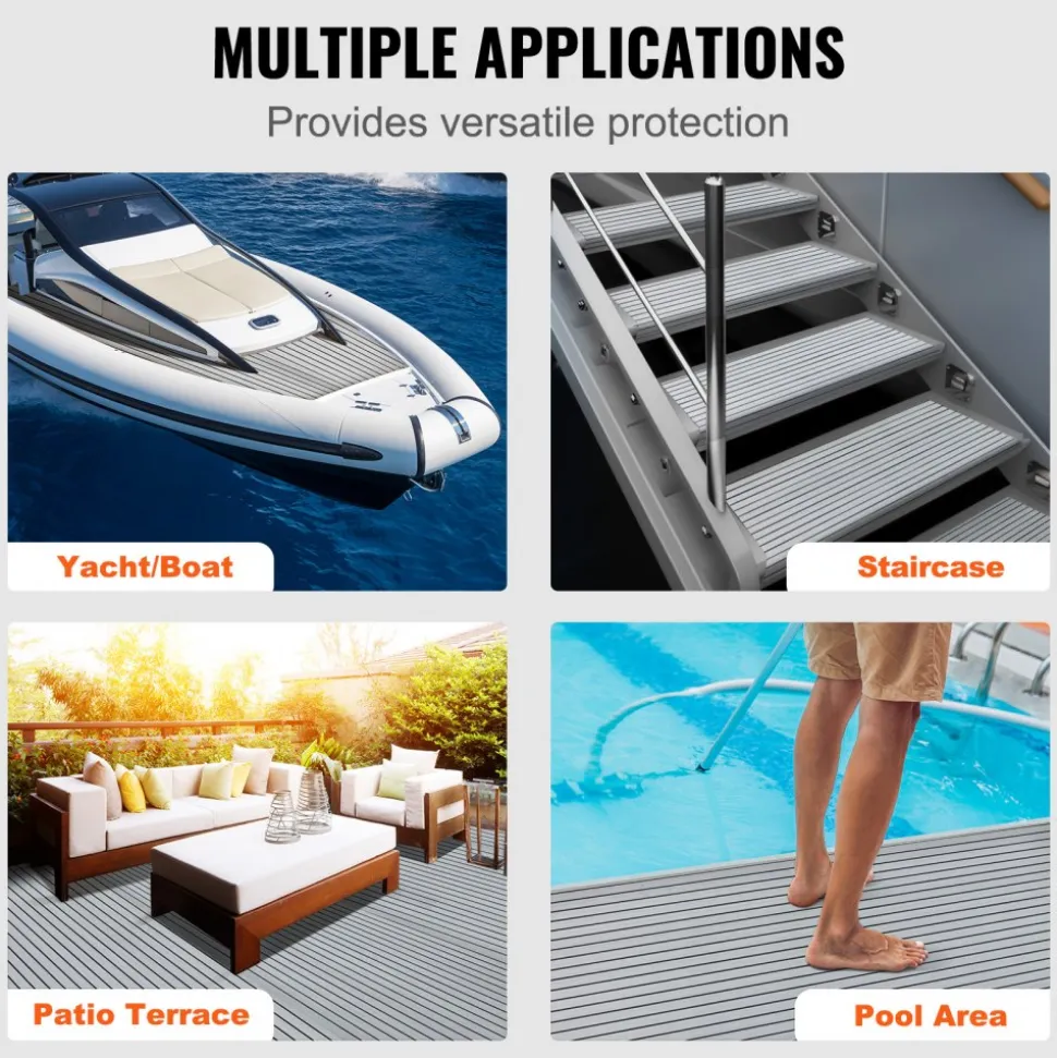 VEVOR Boat Flooring, EVA Foam Boat Decking 94.5" x 45.7", Non-Slip Self-Adhesive Flooring, 29.9 sq.ft Marine Carpet for Boats, Yacht, Pontoon, Kayak Decking