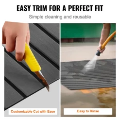 VEVOR Boat Flooring, EVA Foam Boat Decking 94.5" x 17.7", Non-Slip Self-Adhesive Flooring, 11.6 sq.ft Marine Carpet for Boats, Yacht, Pontoon, Kayak Decking