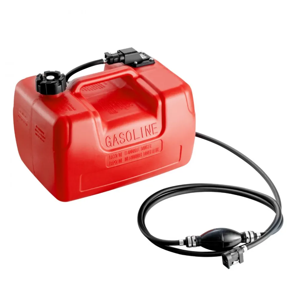VEVOR Boat Fuel Tank, 3.17-Gallon/12-L Marine Outboard Transfer Tank, Transfer Tank with 9.8ft Hose, Gauge for Outboard Engine, Yacht, Fishing Boat, Deck, Red