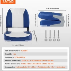VEVOR Boat Seat, 18.9