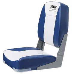 VEVOR Boat Seat Low Back Fold-Down Fishing Boat Chair with Sponge Padding 2 Pack