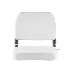 VEVOR Boat Seat, Low Backrest, Folding Fishing Boat Seat with Thickened Sponge Cushion & Waterproof PVC Leather, Aluminum Alloy Hinges, Flip Up Boat Seat for Fishing Boats, Yachts, Ships, White