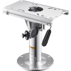 VEVOR Boat Seat Pedestal, Adjustable Height from 13.39 to 19.2 Inches, Aluminum Alloy Boat Chair Base with Slide, 5-inch Sliding Travel, Locking Design, Ideal for Fishing and Boating Enthusiasts