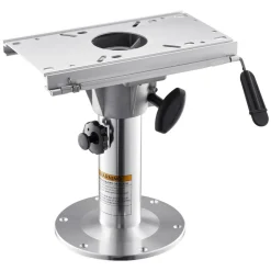 VEVOR Boat Seat Pedestal, Adjustable Height from 13.39 to 19.2 Inches, Aluminum Alloy Boat Chair Base with Slide, 5-inch Sliding Travel, Locking Design, Ideal for Fishing and Boating Enthusiasts