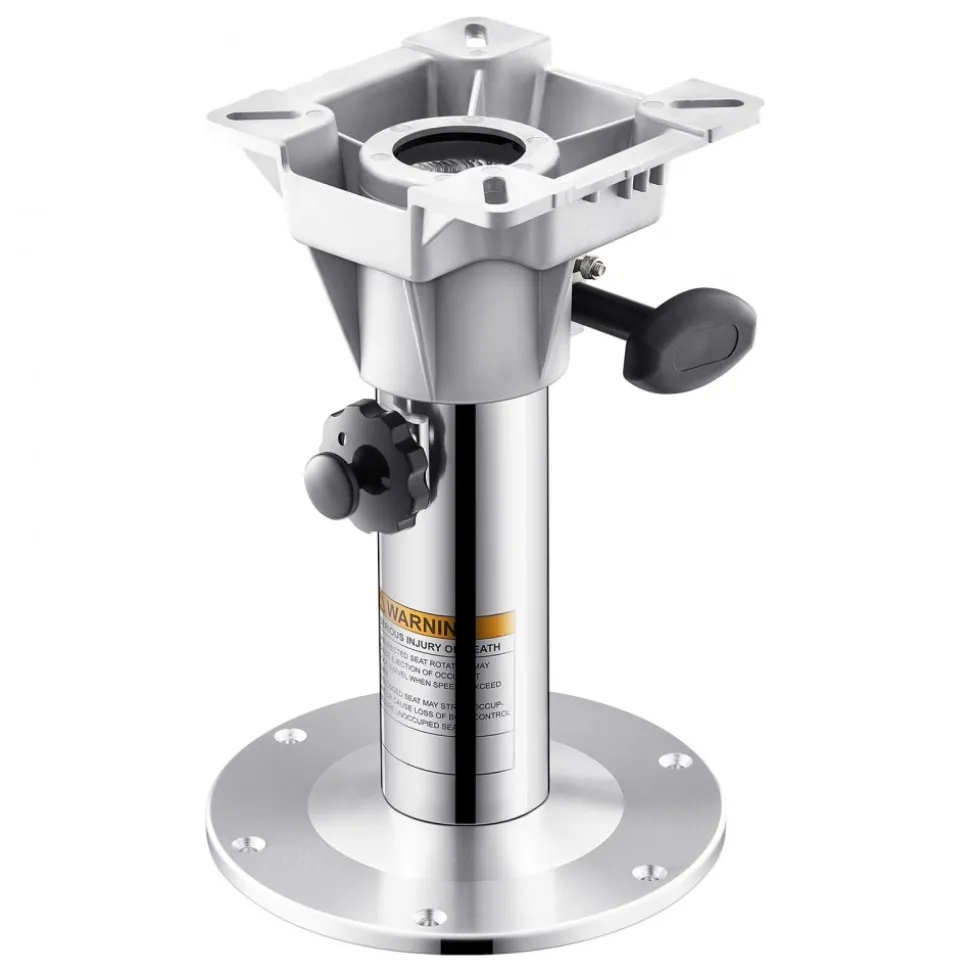 VEVOR Boat Seat Pedestal, Adjustable Height from 12.76 to 18.7 Inches, Aluminum Alloy Boat Chair Base with Locking Design, Waterproof & Rust-resistant, Ideal for Fishing and Boating Enthusiasts