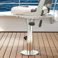 VEVOR Boat Seat Pedestal, Forward & Backward Sliding Adjustment, Aluminum Alloy Boat Chair Base with Slide, 5-inch Sliding Travel, Waterproof & Rust-resistant, Fit 2-7/8 Inch Diameter Pedestal Post