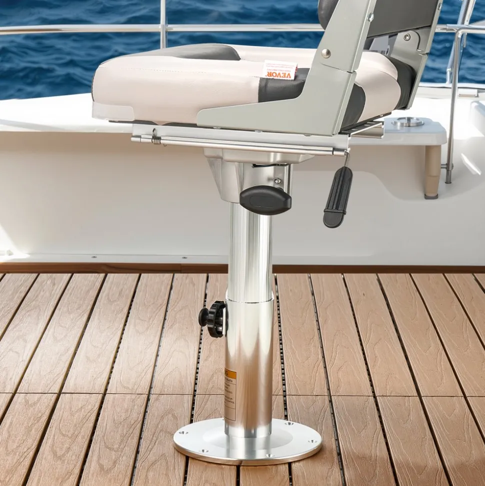 VEVOR Boat Seat Pedestal, Forward & Backward Sliding Adjustment, Aluminum Alloy Boat Chair Base with Slide, 5-inch Sliding Travel, Waterproof & Rust-resistant, Fit 2-7/8 Inch Diameter Pedestal Post