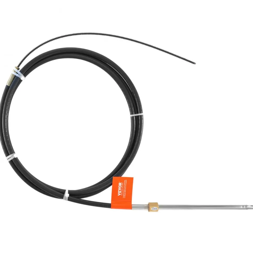 VEVOR Boat Steering Cable, 17 Feet Outboard Marine Rotary Steering Cable, 1/2 Ton High Tensile Strength, Replacement Steering Cable Compatible with Most Single-Station Outboard Steering Systems