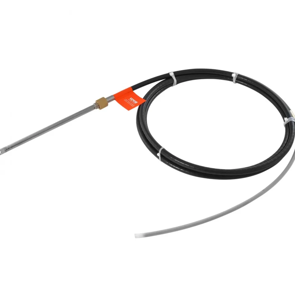 VEVOR Boat Steering Cable, 17 Feet Outboard Marine Rotary Steering Cable, 1/2 Ton High Tensile Strength, Replacement Steering Cable Compatible with Most Single-Station Outboard Steering Systems