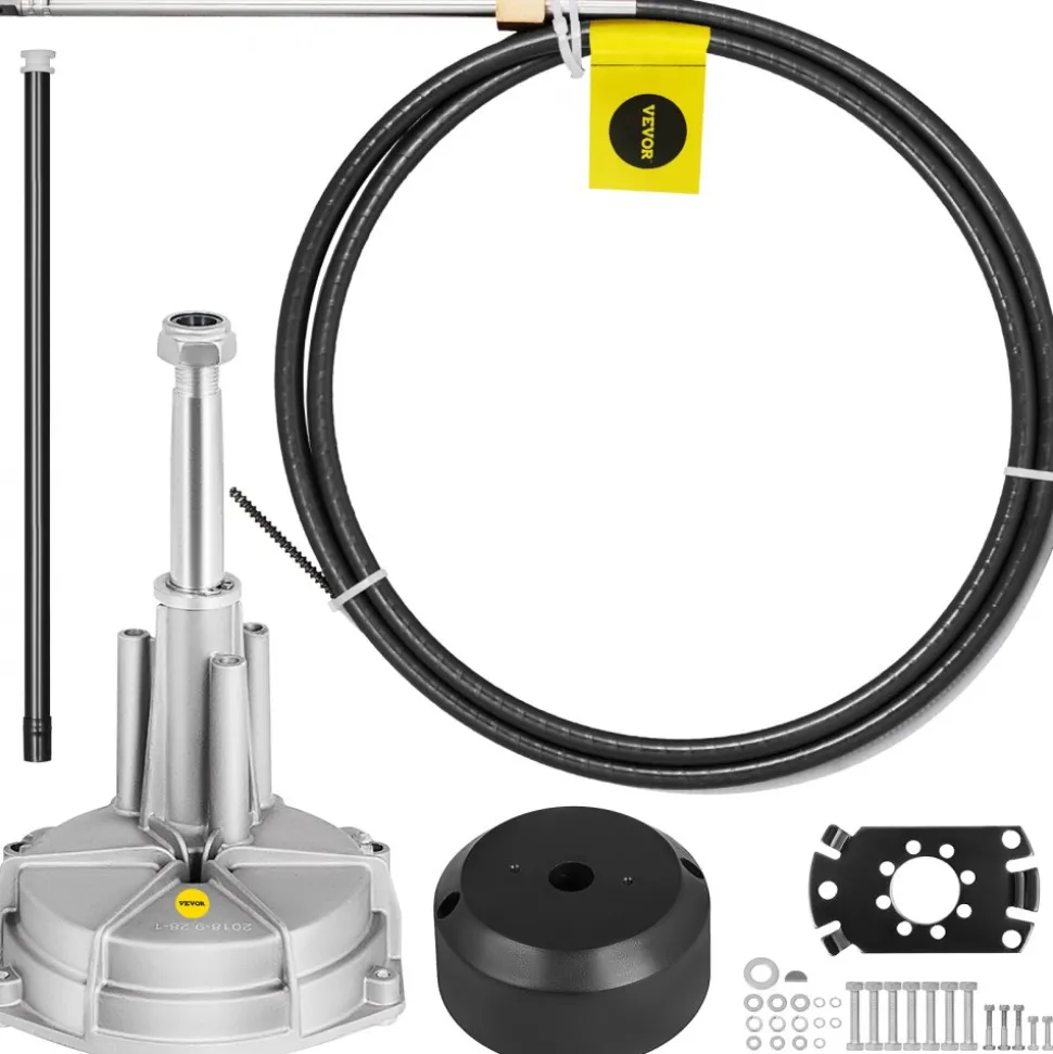 VEVOR Boat Steering System, Outboard Steering Kit with Boat Steering Control Cable 14' Steering Cable Marine Steering System 3/4" Shaft