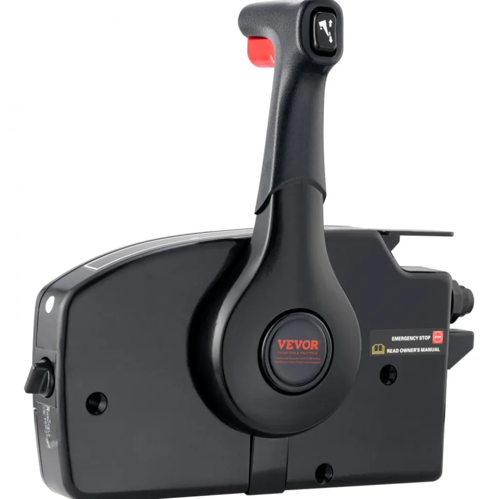 VEVOR Boat Throttle Control, 881170A15 Side-Mounted Outboard Remote Control Box for Mercury PT 2-Stroke, Marine Throttle Control Box with Power Trim Switch, 16.3 ft Harness 8+4 Pin, and Lanyard