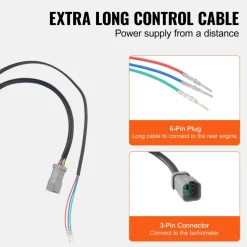 VEVOR Boat Throttle Control, 5006180 Side-Mounted Outboard Remote Control Box for Evinrude Johnson, Marine Throttle Control Box with Power Trim Switch and Lanyard