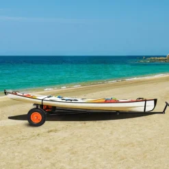 VEVOR Boat Trailer Dolly, 420lbs Load Capacity, Carbon Steel Trailer Mover with Adjustable Length, 15.7 in Pneumatic Tires and Nonslip Support Bracket, for Moving Kayak Motorboat Fishing Boat
