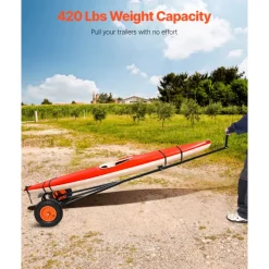 VEVOR Boat Trailer Dolly, 420lbs Load Capacity, Carbon Steel Trailer Mover with Adjustable Length, 15.7 in Pneumatic Tires and Nonslip Support Bracket, for Moving Kayak Motorboat Fishing Boat