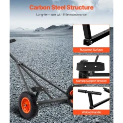 VEVOR Boat Trailer Dolly, 420lbs Load Capacity, Carbon Steel Trailer Mover with Adjustable Length, 15.7 in Pneumatic Tires and Nonslip Support Bracket, for Moving Kayak Motorboat Fishing Boat