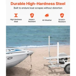 VEVOR Boat Trailer Guide, 40″ Adjustable Design Trailer Guide Poles, 2PCS High-Hardness Steel Trailer Guide-Ons, Trailer Guides with PVC Pipe Posts, for Ski Boat, Fishing Boat or Sailboat Trailer