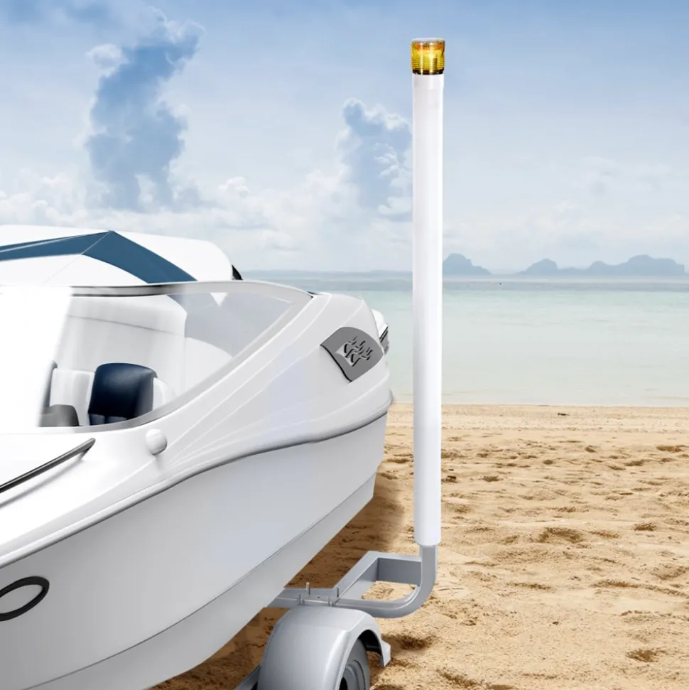 VEVOR Boat Trailer Guide, 65.7 in with LED Light Trailer Guide Poles, 2PCS High-Hardness Steel Guide-Ons, Wide Adjustable Trailers Guides with PVC Pipes, for Ski Boat, Fishing Boat, Sailboat Trailers