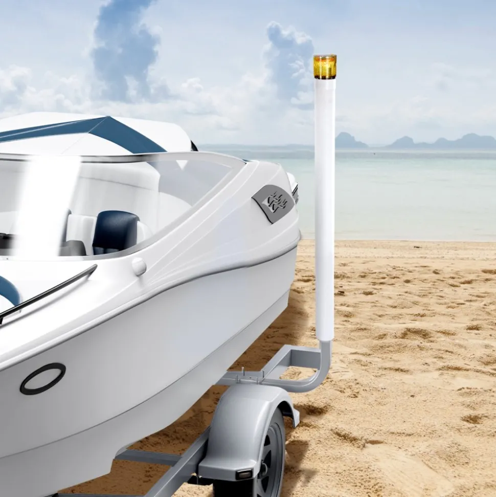 VEVOR Boat Trailer Guide, 46 in with LED Light Trailer Guide Poles, 2PCS High-Hardness Steel Guide-Ons, Wide Adjustable Trailers Guides with PVC Pipes, for Ski Boat, Fishing Boat or Sailboat Trailers