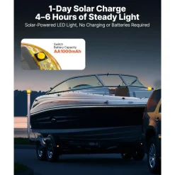 VEVOR Boat Trailer Guide, 46 in with LED Light Trailer Guide Poles, 2PCS High-Hardness Steel Guide-Ons, Wide Adjustable Trailers Guides with PVC Pipes, for Ski Boat, Fishing Boat or Sailboat Trailers