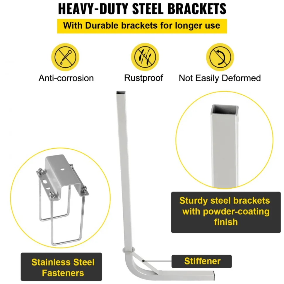 VEVOR Boat Trailer Guide-on, 60", 2PCS Steel Trailer Post Guide ons, with White PVC Tube Covers, Complete Mounting Accessories Included, for Ski Boat, Fishing Boat or Sailboat Trailer